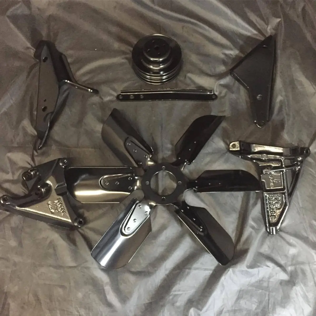 Under the hood components in PacCar Black Semi-gloss