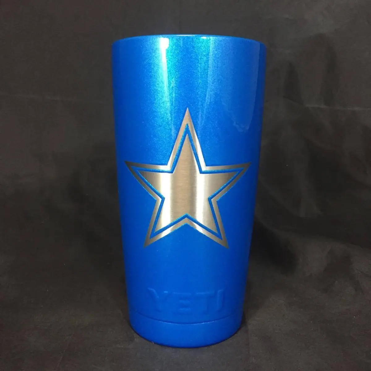 20oz Yeti in Illusion Lite Blue with Stencils