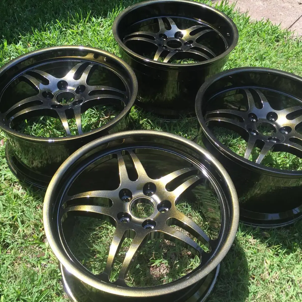 Another shot of the illusion black gold wheels
