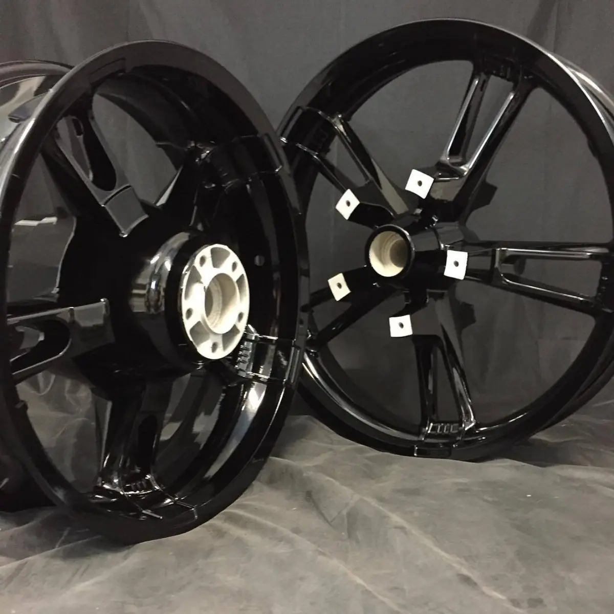 Harley Davidson rims in Wet Black