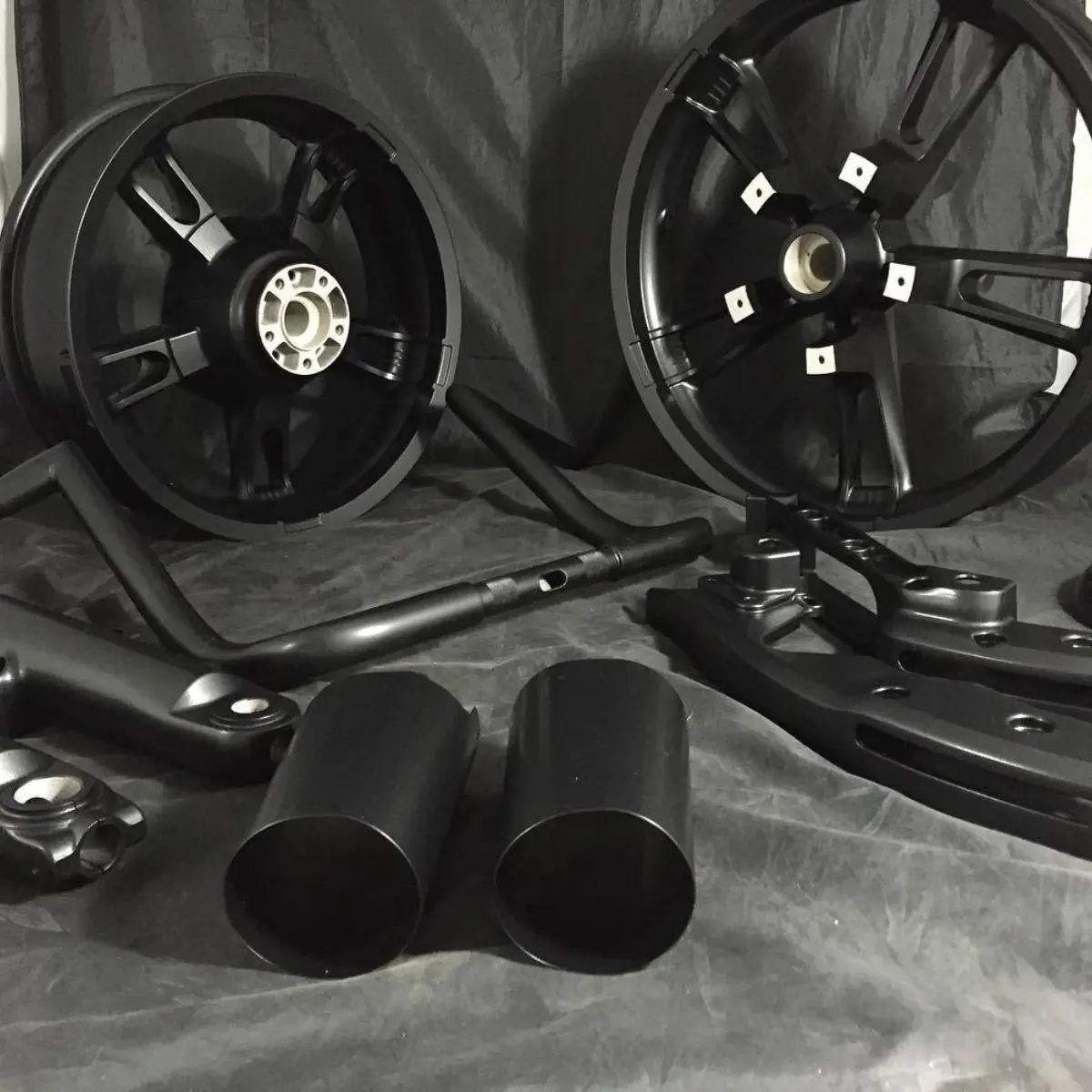 A few Harley Davidson parts in Matte Black