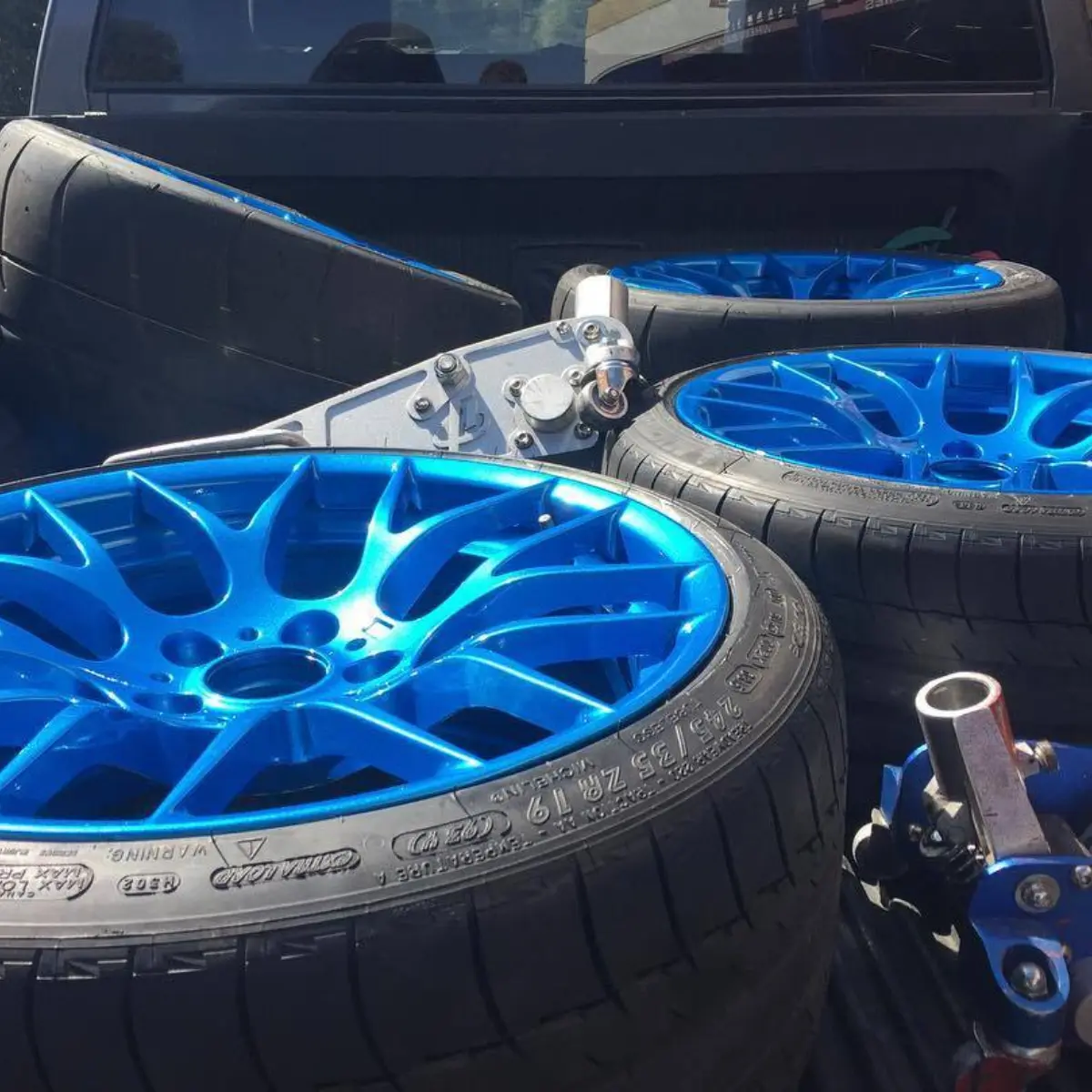 Illusion lite blue wheels out for our home service