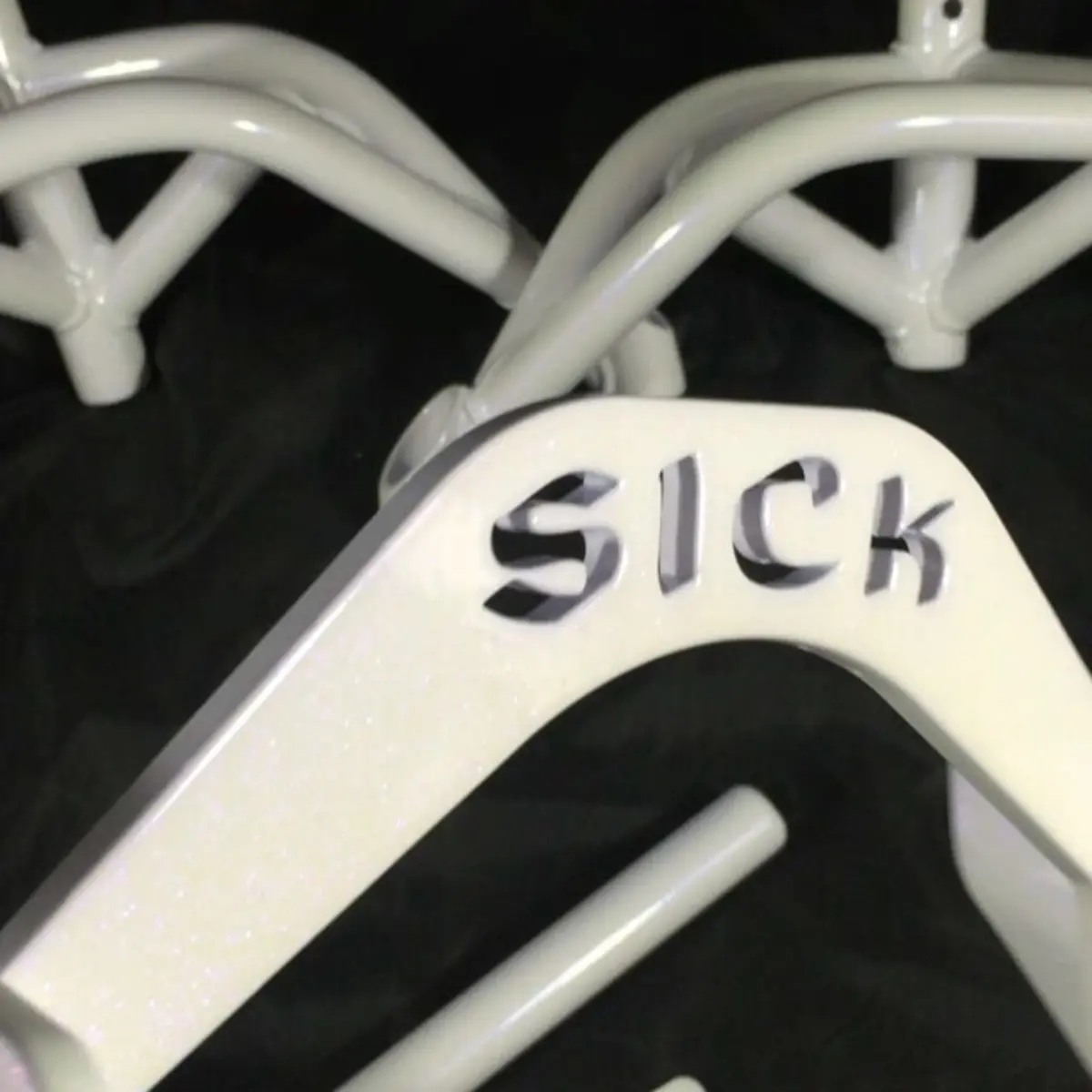 Stunt cage and sub cage in white with a chameleon violet clear
