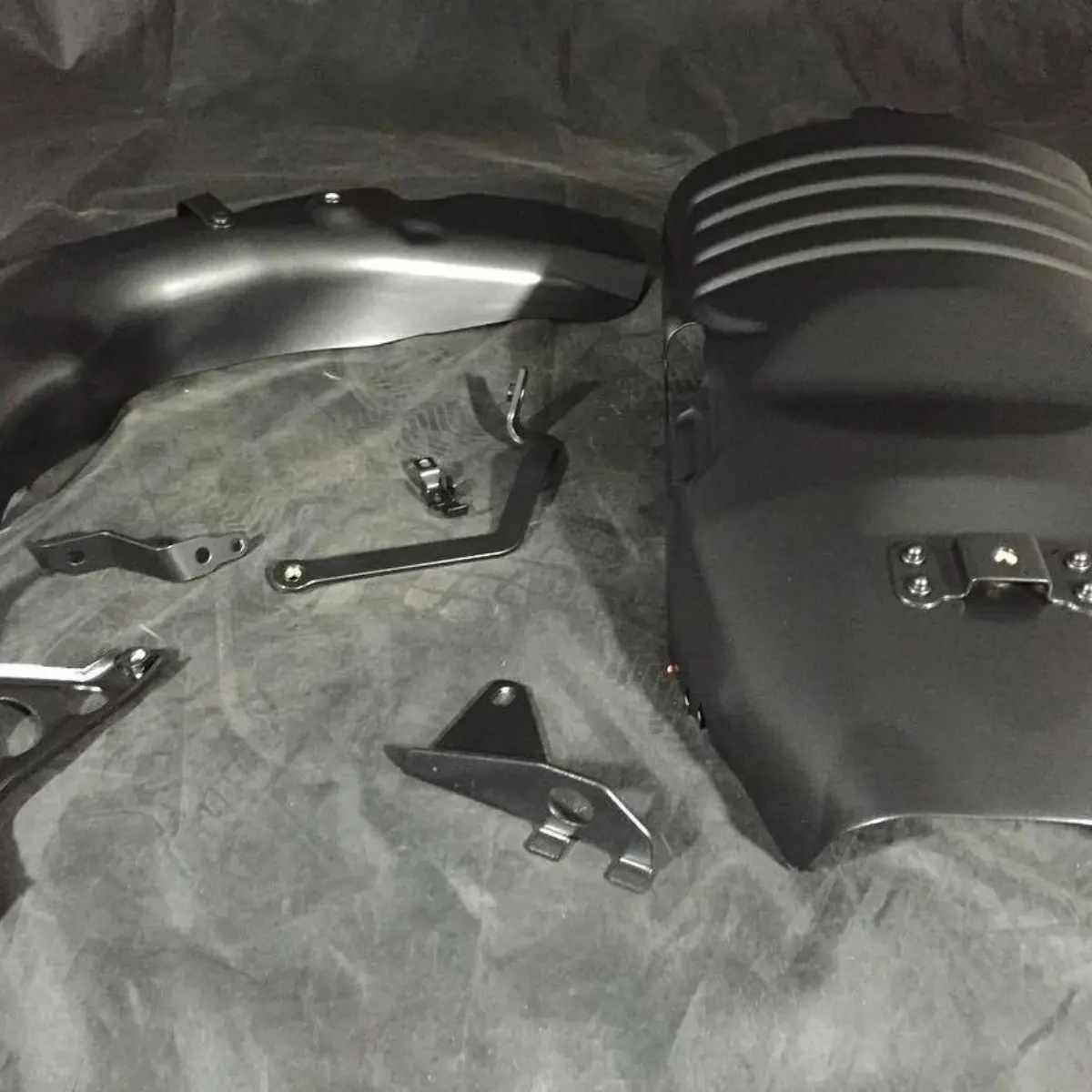 Honda CBR 1000RR exhaust shrouds and brackets in Matte Black