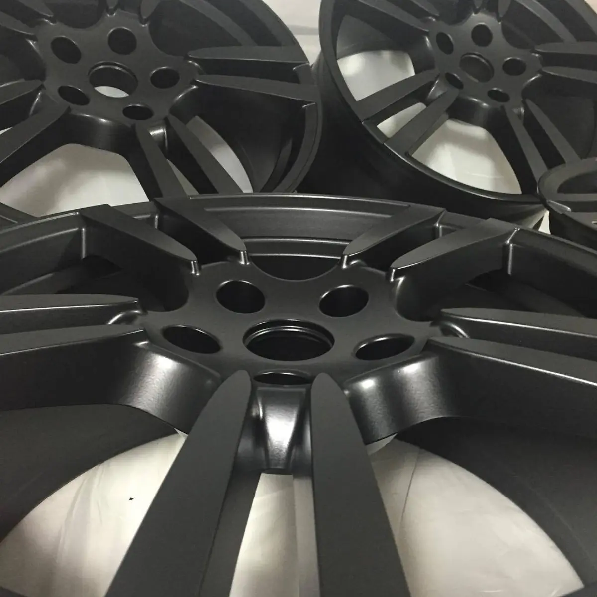 Matte black on a set of Porsche rims