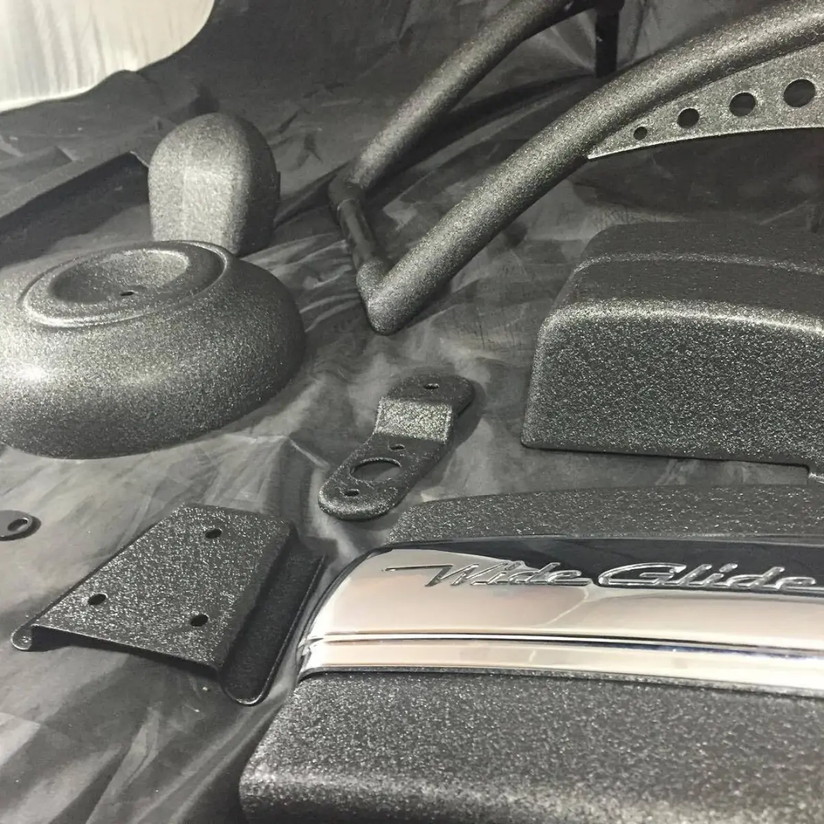 A few Harley parts in black wrinkle