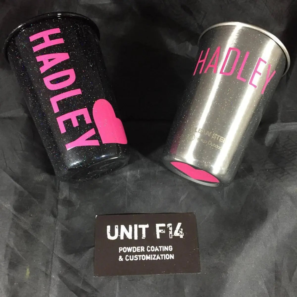 Pair of personalized 16oz steel cups