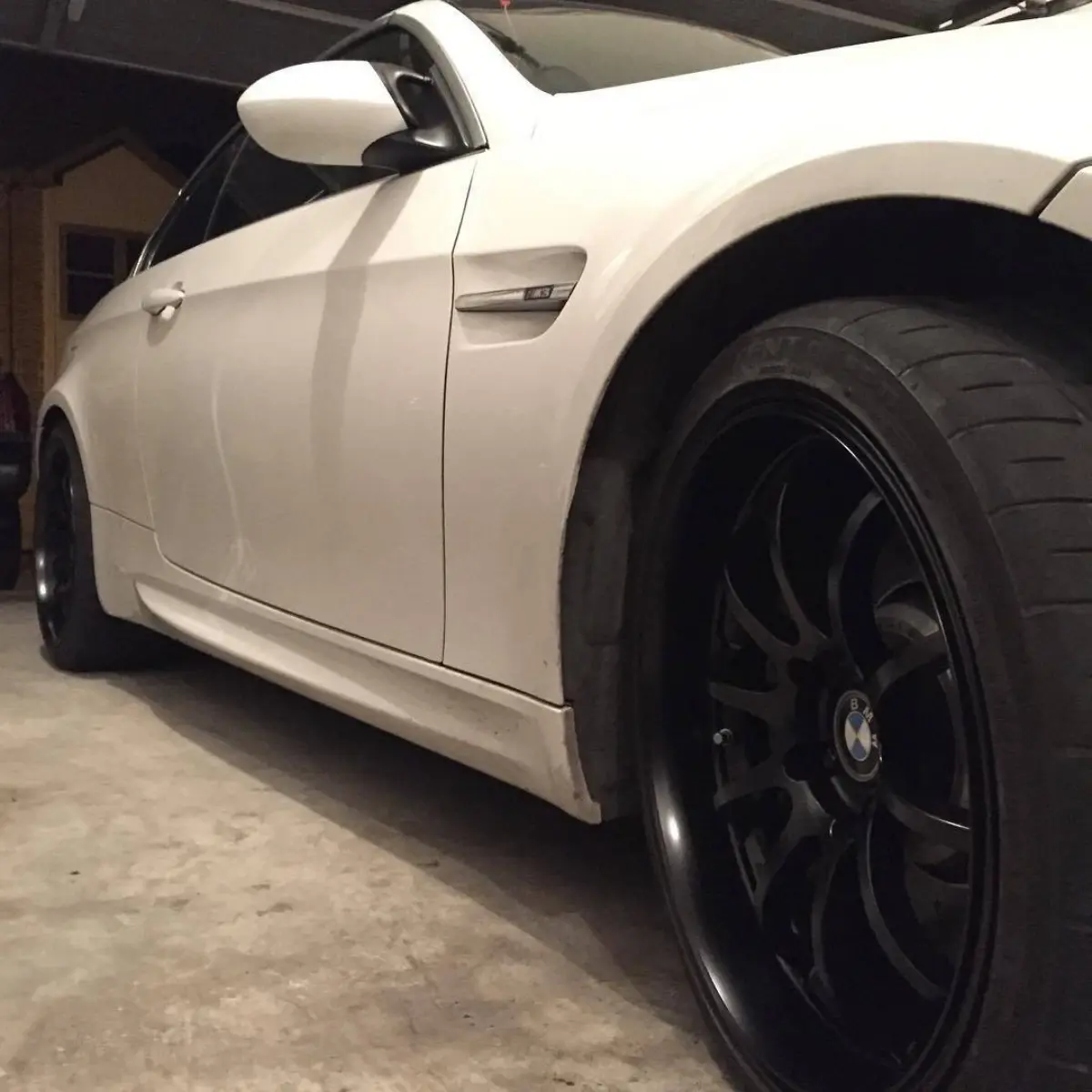 Custom mixed black semi-gloss on this set of BMW M3 rims