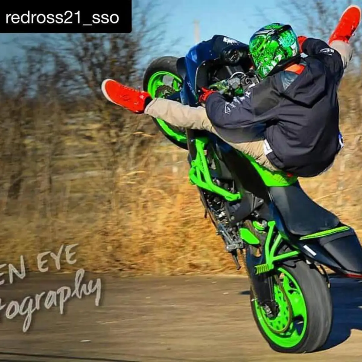 Sweet shot of @redross21_sso and his 636 we powder coated in Kawasaki green.
@redross21_sso with @repostapp.
・・・
At the strip @joe.keen phot cred