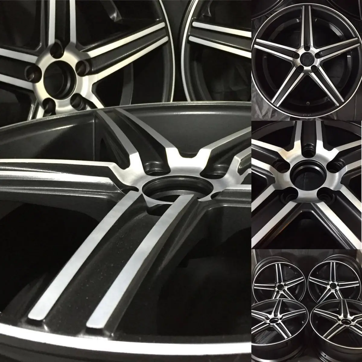 20" Niche Wheels in matte black with brushed faces and a matte clear