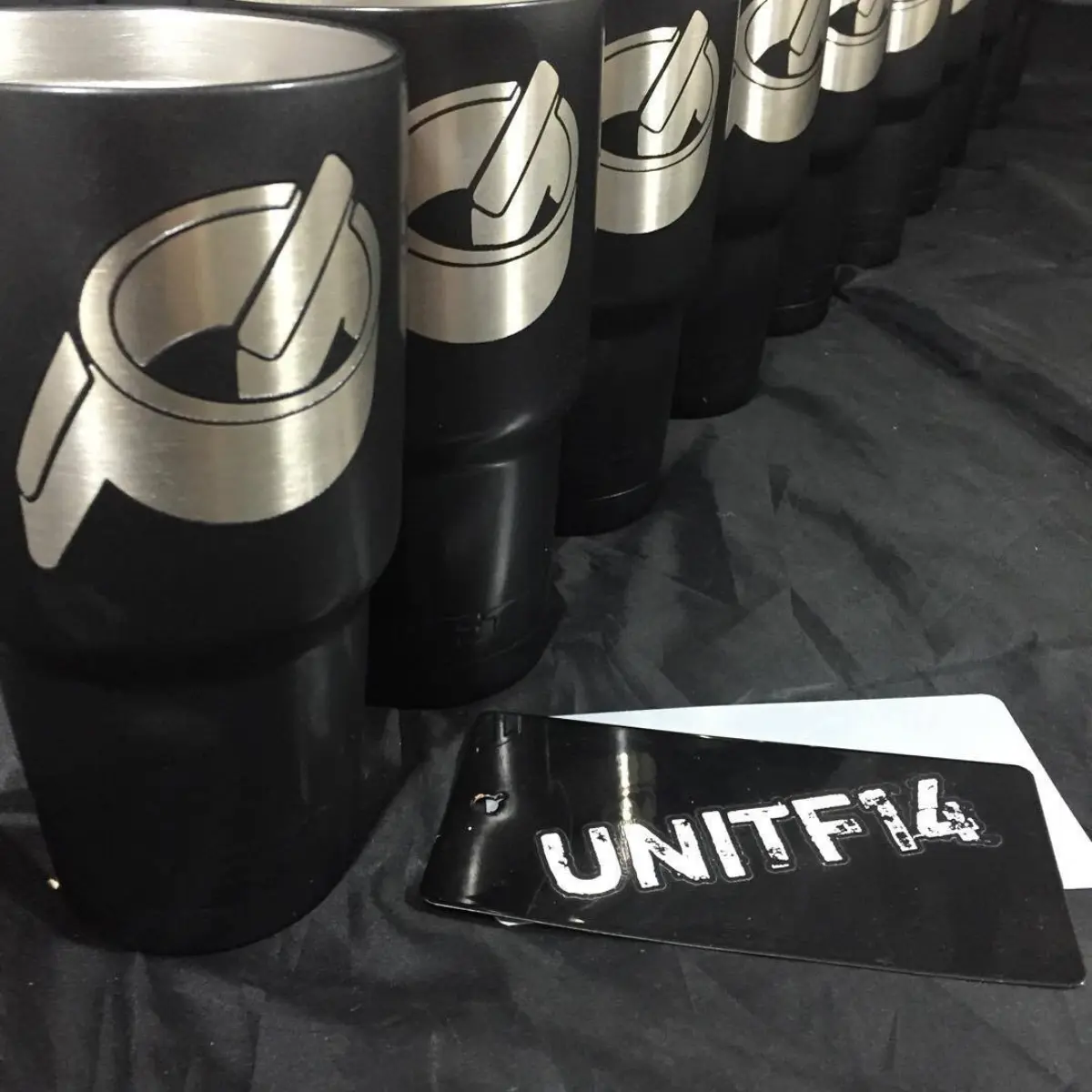 10 Yeti Ramblers powder coated matte black with company logos. Just in time for Christmas!