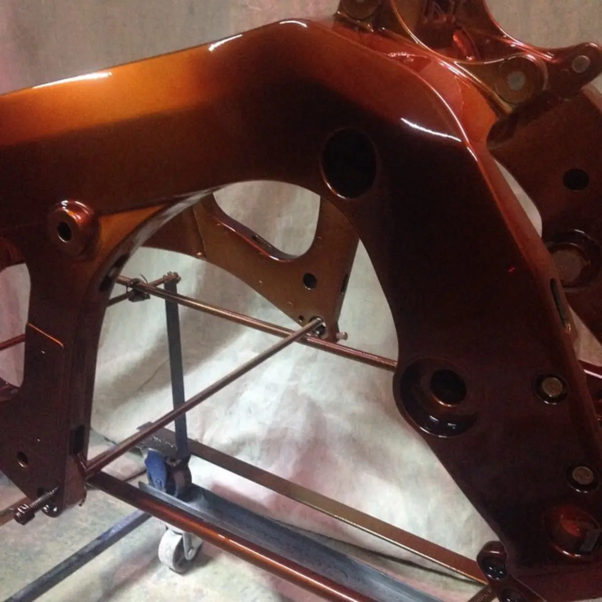 Transparent copper on a gsxr frame. We can't wait to see this put together