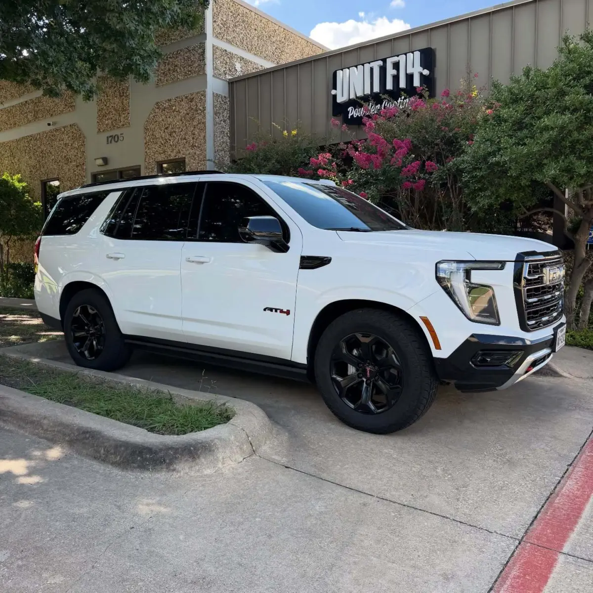 GMC Yukon AT4 wheels powder coated in Semigloss Black