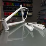 Lone star bicycle frame powder coated Pearlescent White with High Gloss Clear