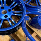 Harley Davidson trike parts finished in Mozs Blue and Gloss Black