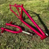 Bicycle frame refinished in Illusion Pink