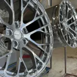 Wheels refinished in Super Chrome Plus and Acrylic Clear