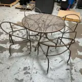 Patio set powder coated in a Zinc Primer and Empire Bronze, specially formulated for outdoor furniture
