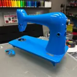 Singer sewing machine refinished in Playboy Blue