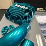 Banks Differential cover refinished in @tigerdrylac_northamerica Candy Teal over Mirror Silver