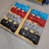 BMW M3 Valve Covers refinished for @mporium_bmw. Rainbow Blue, Dessert Red, Rhino Grey and Texture Black