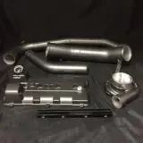 Valve cover, turbo housing, and piping in Black Chrome II