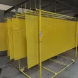 Aluminum perforated panels powder coated RAL 1018 Zinc Yellow for a local restaurant!